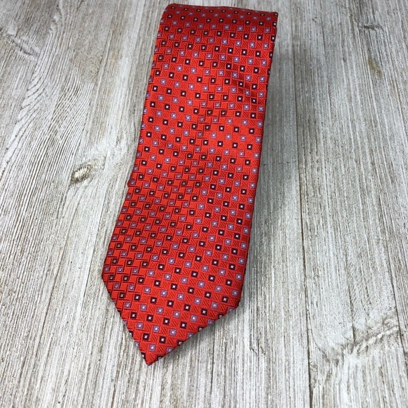 Nautica Modernist Knotted Squares Pattern Silk Tie - Picture 1 of 7